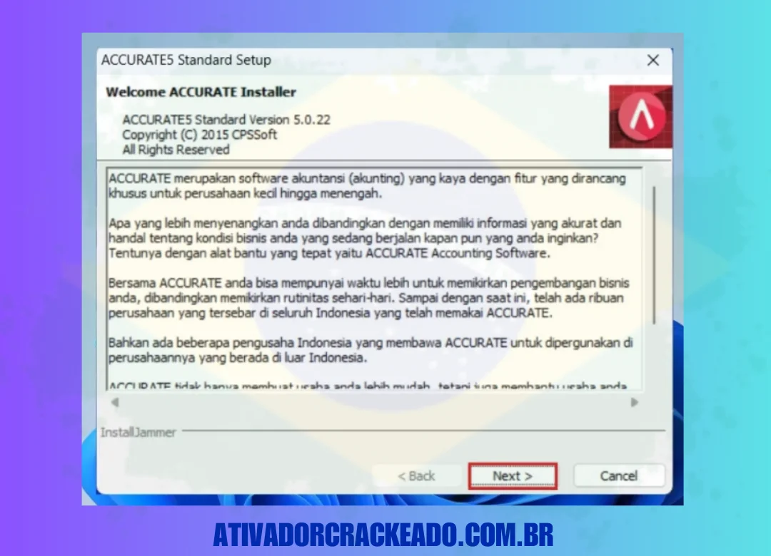 Como instalar o Accurate 5 Crackeado