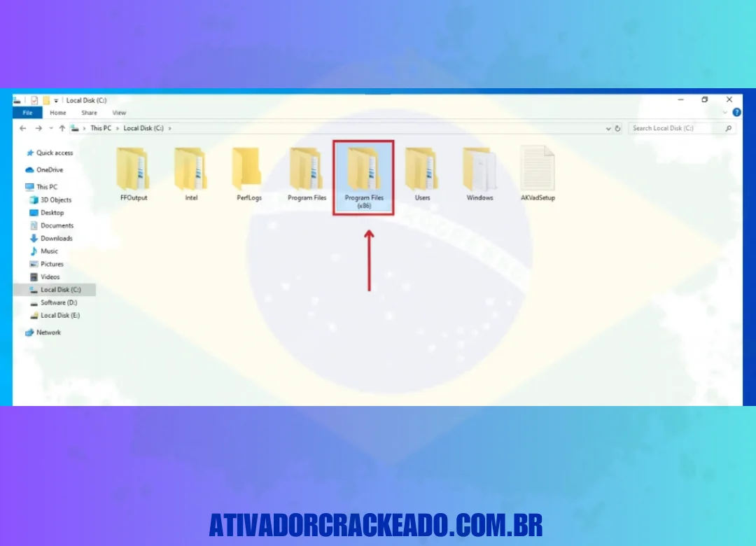 Depois disso, vá para o Disco Local C e abra a pasta Arquivos de Programas (x86).