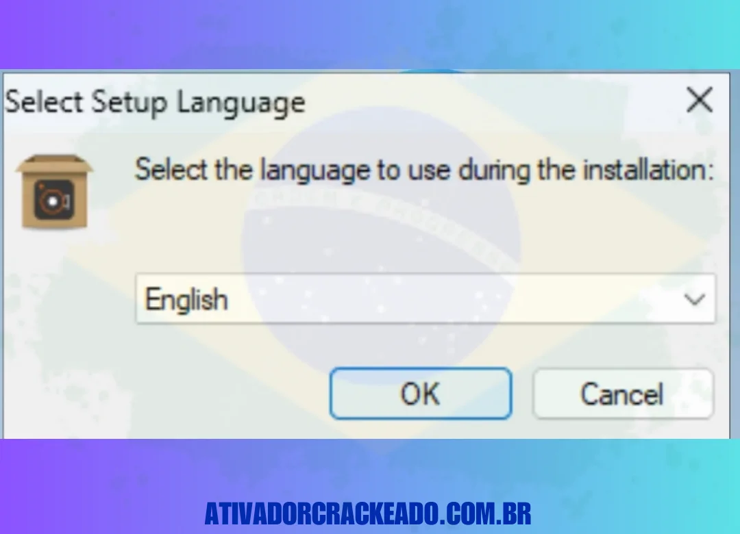 Depois disso, você pode selecionar o idioma de configuração. Então, clique em OK.