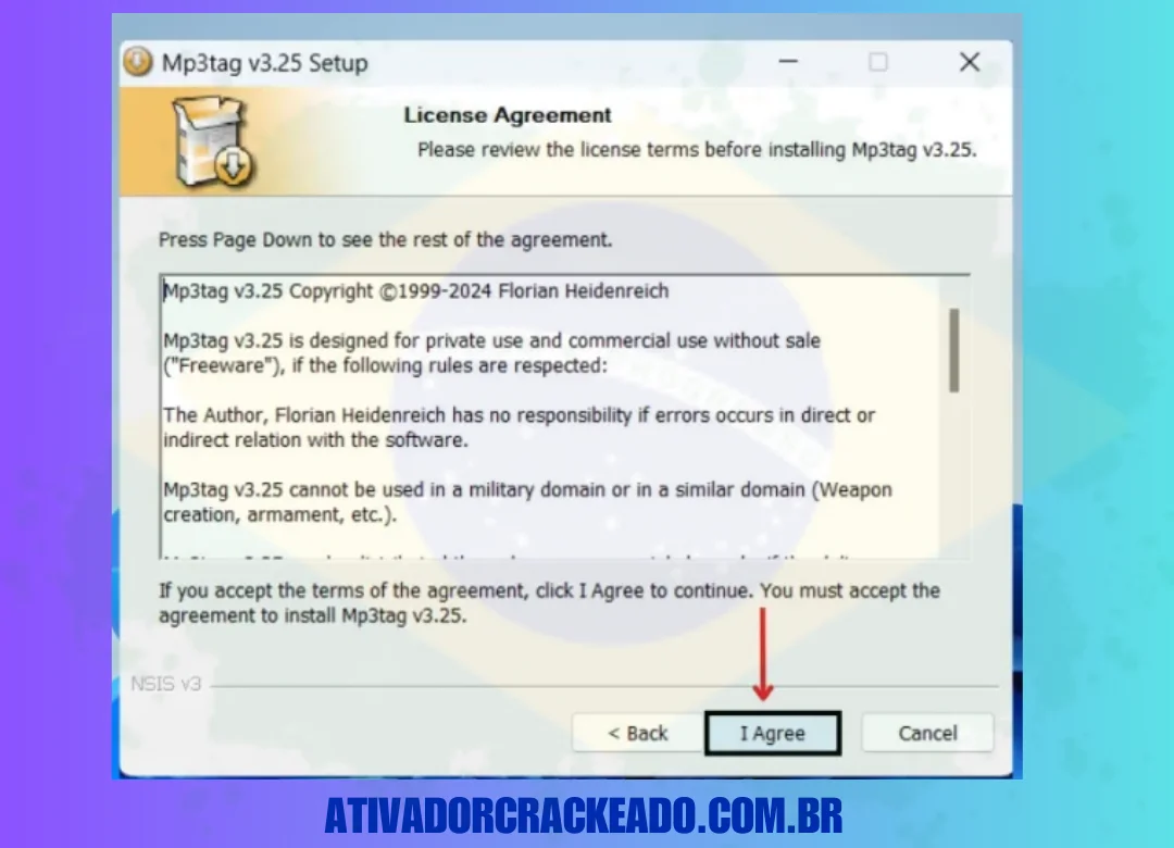 Depois disso, você pode ver o License Agreement. Então, você precisa clicar em I Accept.