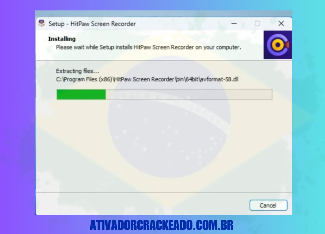 Depois disso, você pode ver o processo de instalação.