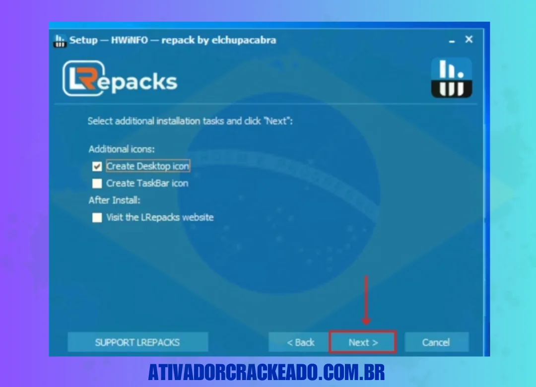 Depois disso, você precisa selecionar tarefas de instalação adicionais, conforme mencionado na imagem. Então, clique em Next. (1)