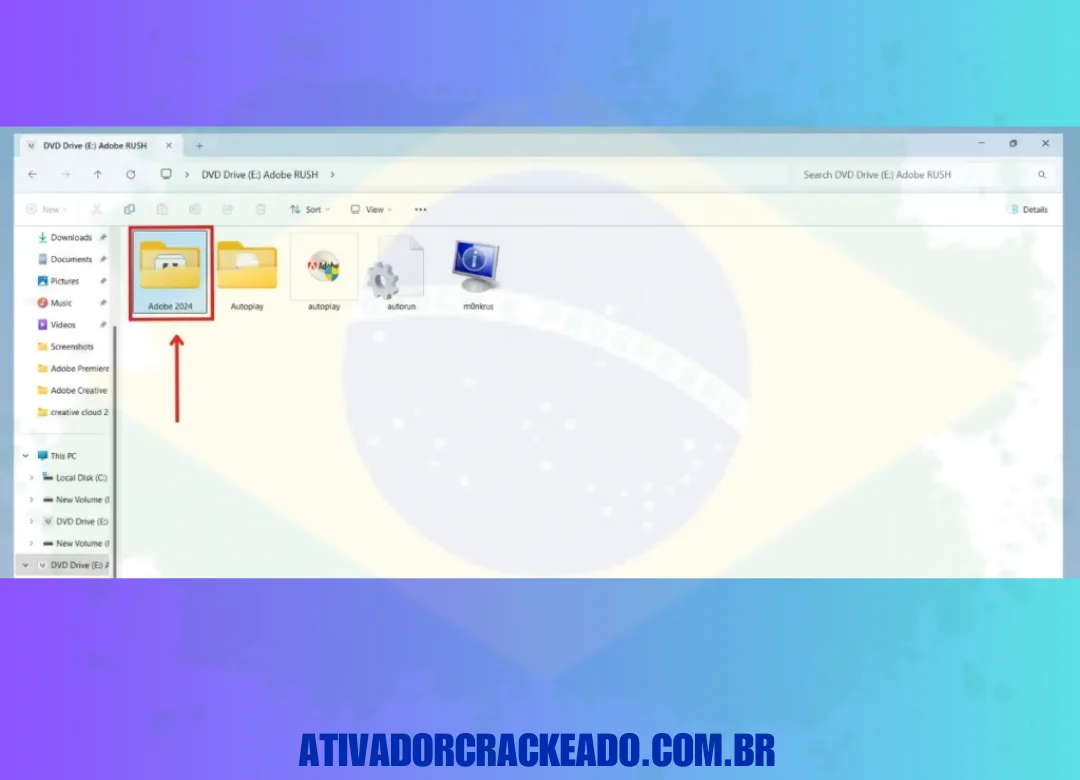 Then open the mounted drive folder and open the 'Adobe 2024' folder.