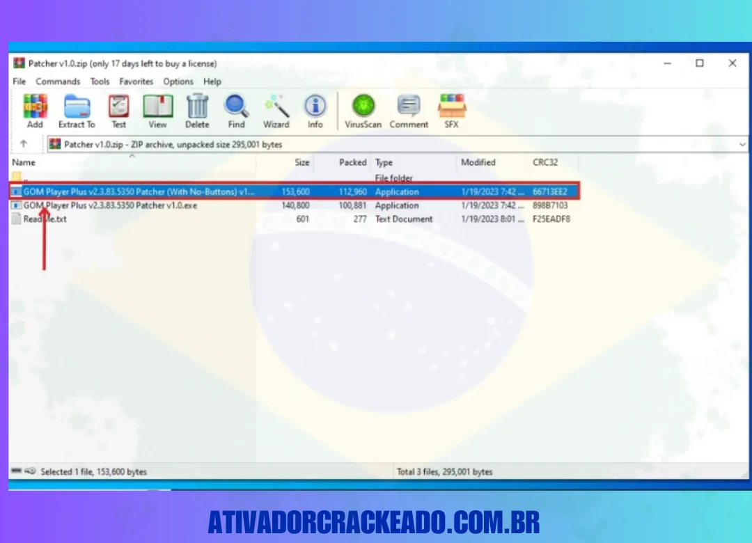 Em seguida, selecione o arquivo Gom Player Plus mencionado na imagem.