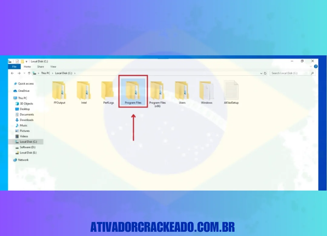Em seguida, vá para a unidade local C e abra a pasta de arquivos de programas.