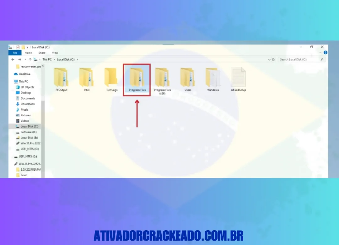 Em seguida, vá para os arquivos de programa do seu sistema.