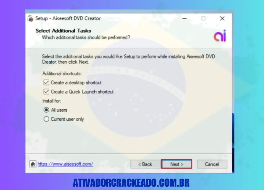 Em seguida, você verá algumas configurações adicionais, selecione as que você gosta e continue clicando em “Avançar”.