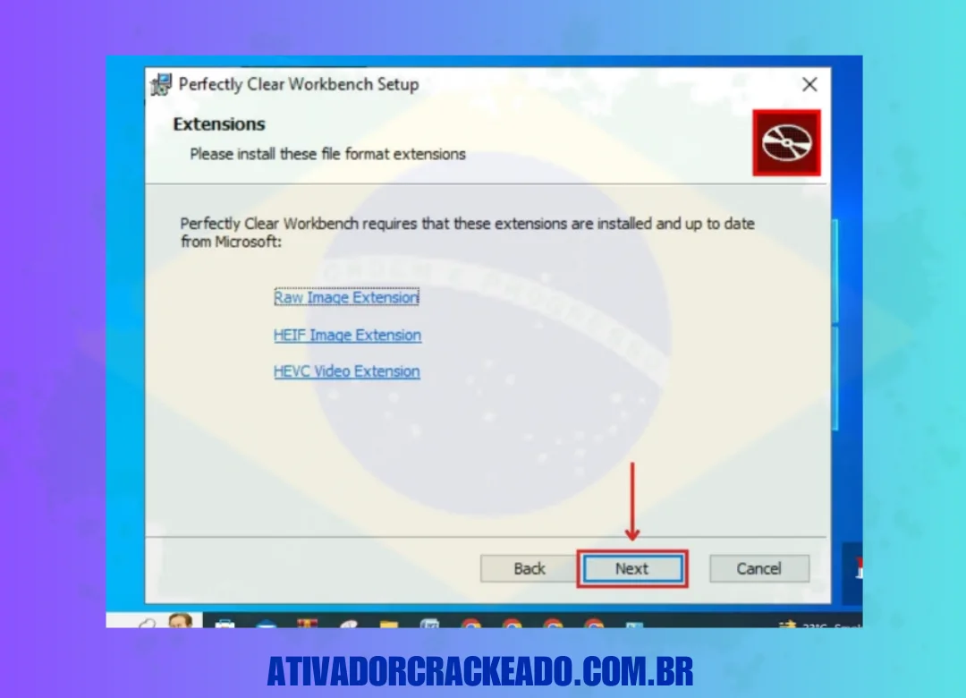 Então o assistente pedirá para você baixar alguns formatos de arquivo necessários para este programa. Portanto, se você já os tiver, clique em “ Next “. Caso contrário, baixe-os.