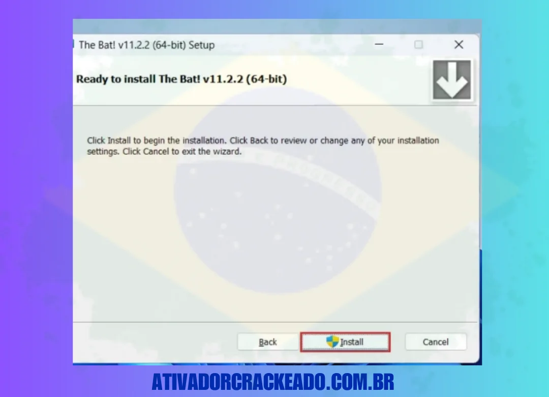 Então, você vai querer usar o The Bat! Clique em “Instalar“.