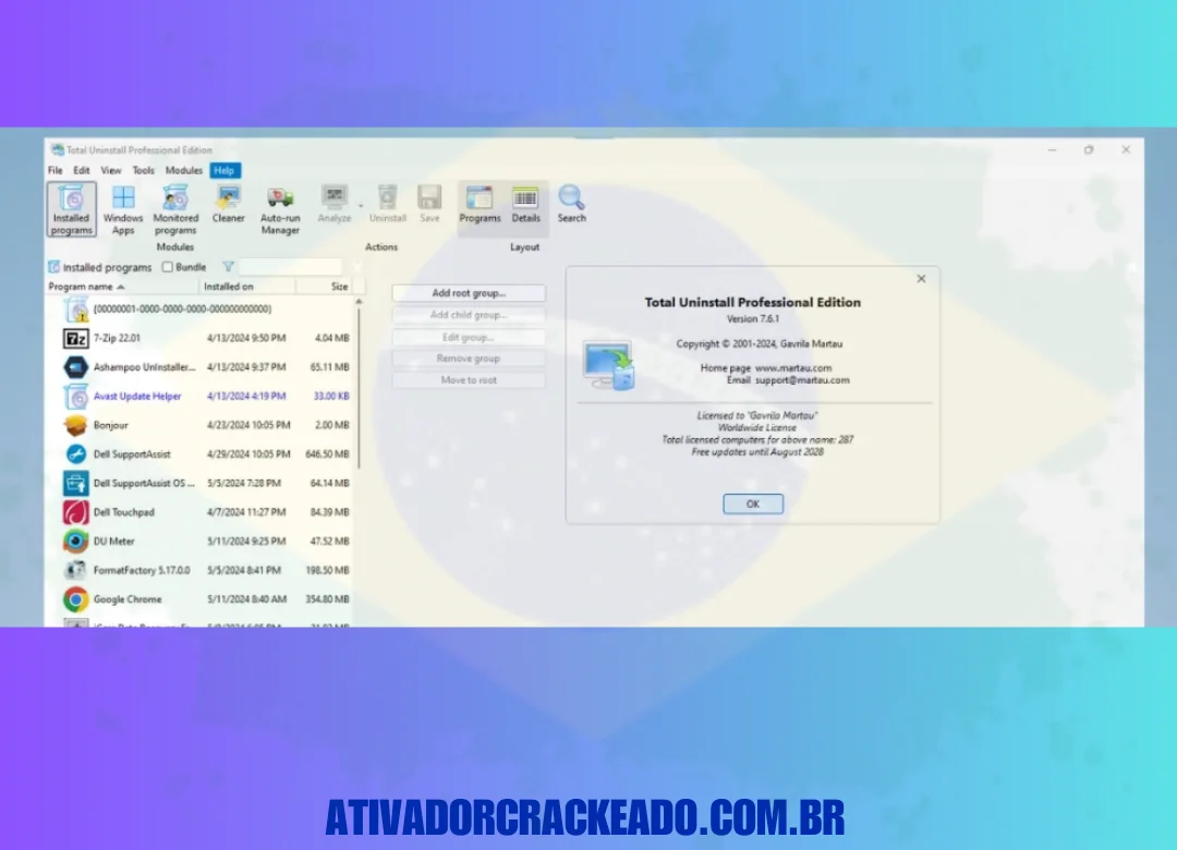 Este programa é pré-ativado, o que significa que nenhuma ativação é necessária.