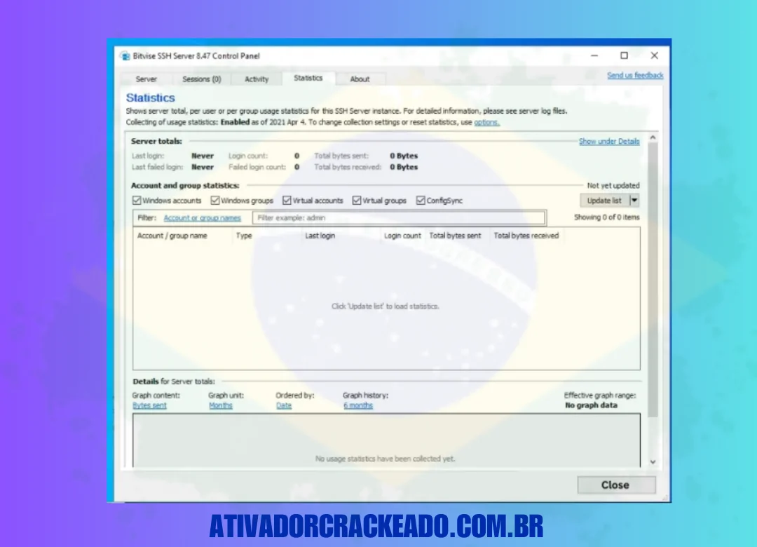 Este servidor SSH tem autenticação de senha e chave pública