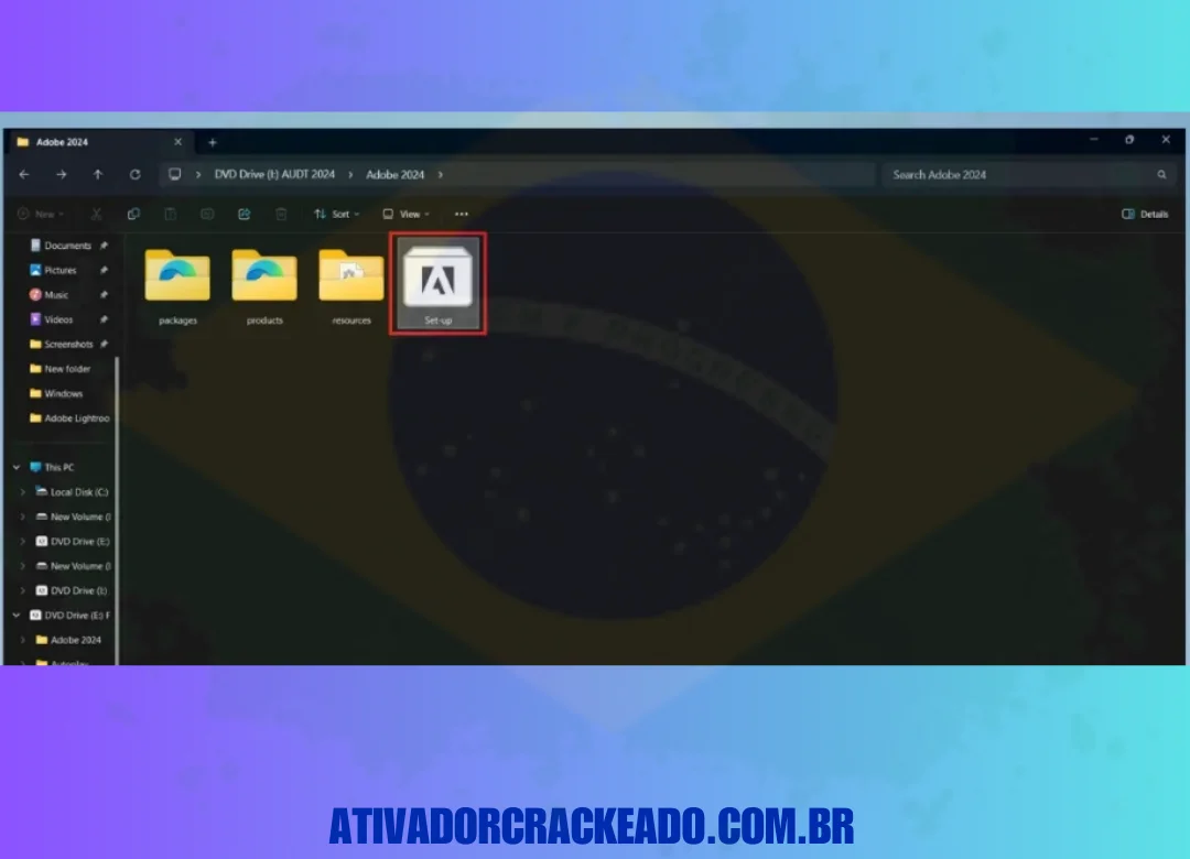 Execute o arquivo exe de configuração disponível lá, é o arquivo exe de configuração do Audition.