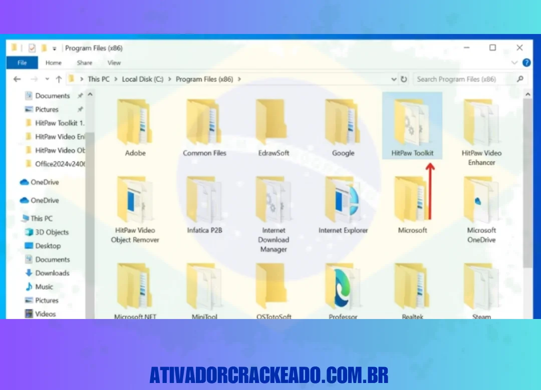 Lá você verá a pasta HitPaw Toolkit Arquivos, então abra.