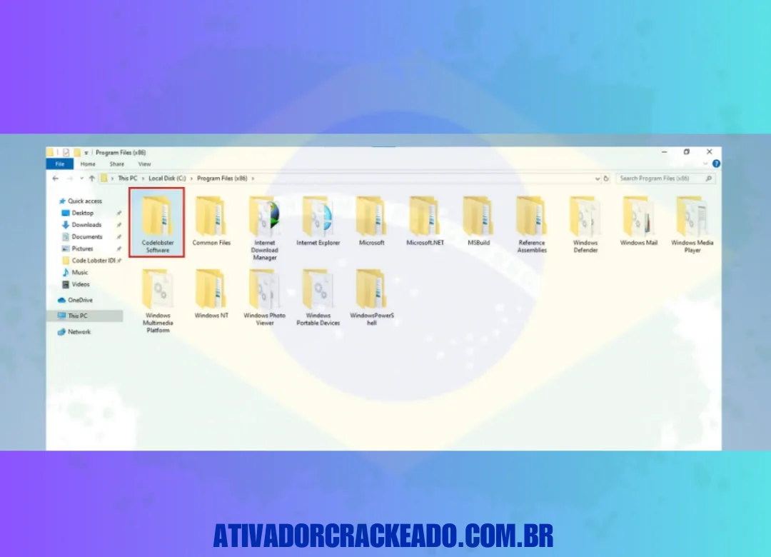 Lá você verá a pasta de arquivos do CodeLobster Software, então abra-a.