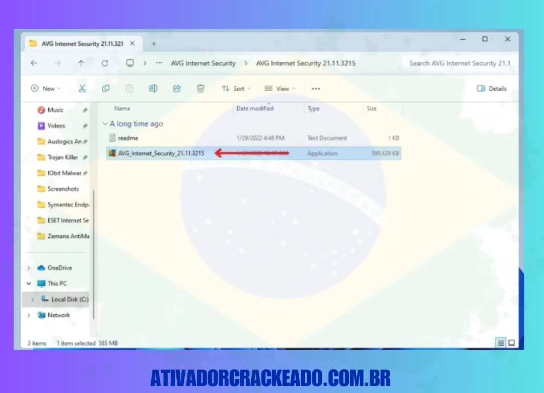 Na primeira etapa, abra a pasta onde você baixou o software. Depois disso, execute a configuração.