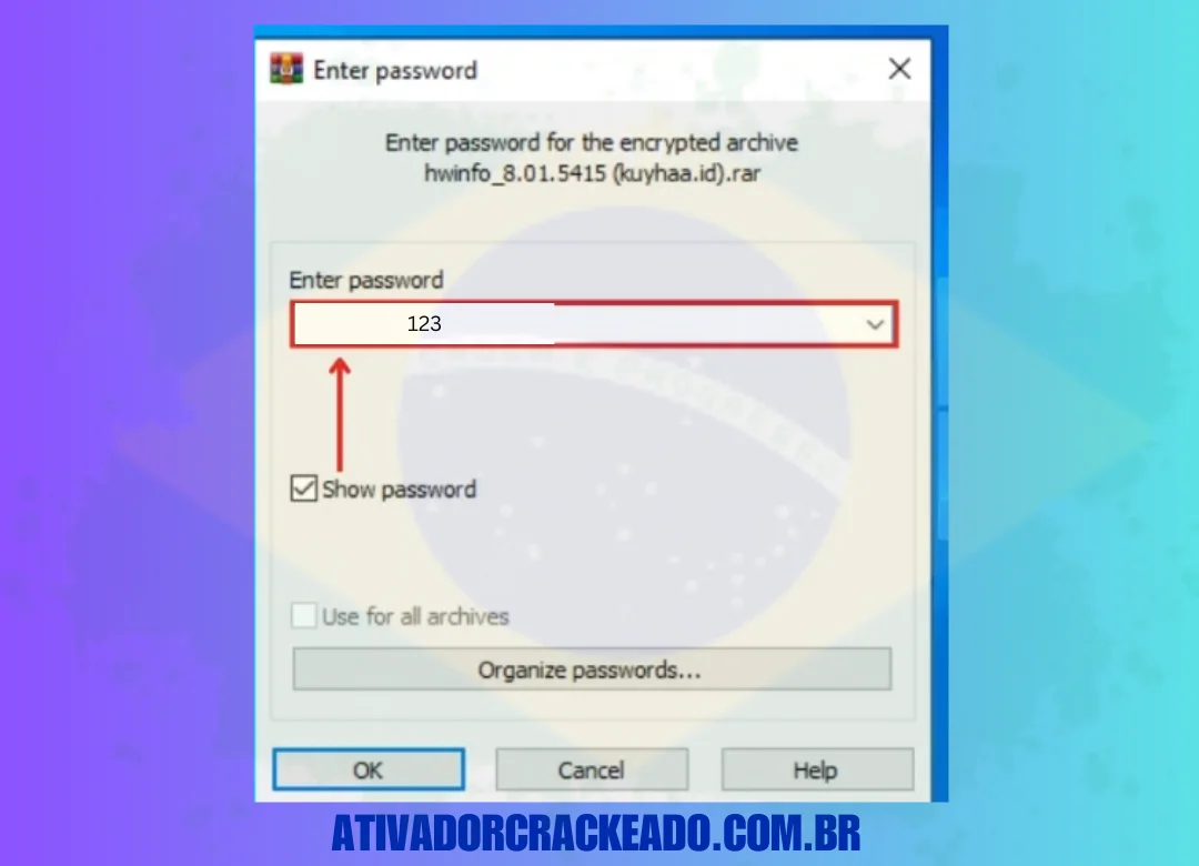 Na primeira etapa, desligue o Windows Defender. Em seguida, extraia o arquivo zip baixado usando o WinRAR. Depois disso, execute o arquivo de instalação e digite a senha “123”.