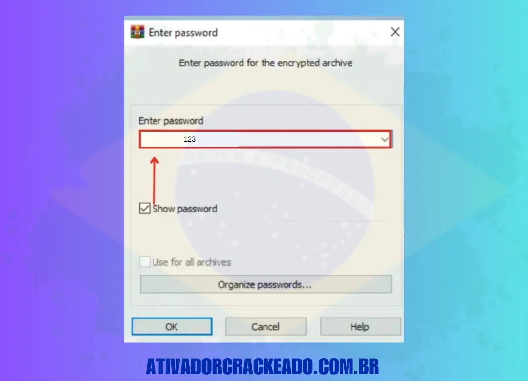 Na primeira etapa, extraia o arquivo zip baixado usando o WinRAR. Depois disso, desligue o Windows Defender. Depois disso, digite a senha 123. (2)