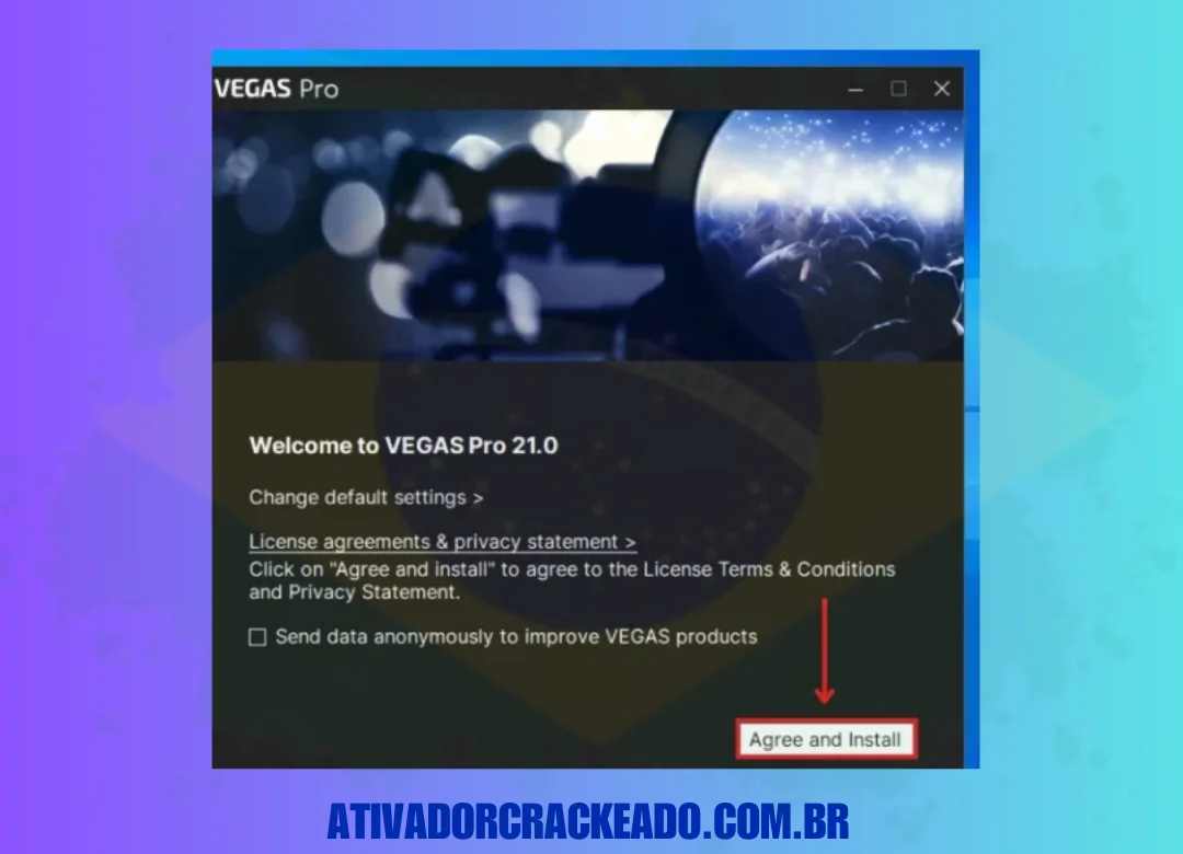 No próximo passo, você tem que aceitar o Contrato de Licença do programa. Portanto, basta clicar em “Concordar e Instalar”.