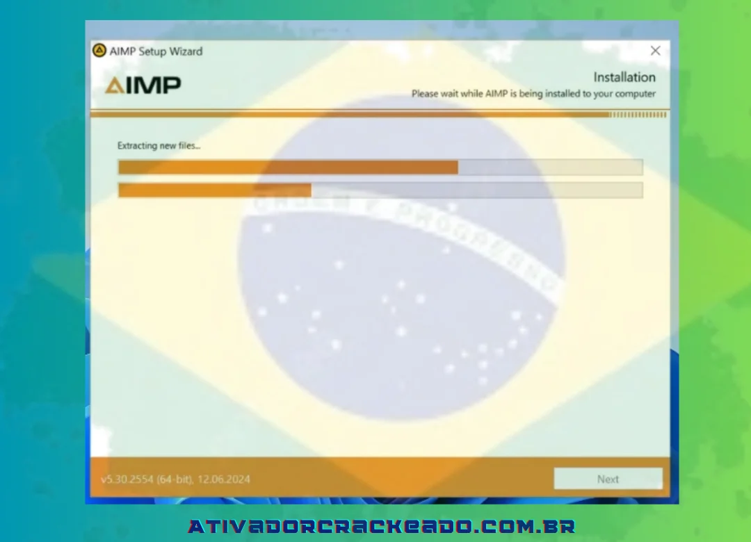 O AIMP está atualmente em processo de instalação e levará cerca de um minuto.