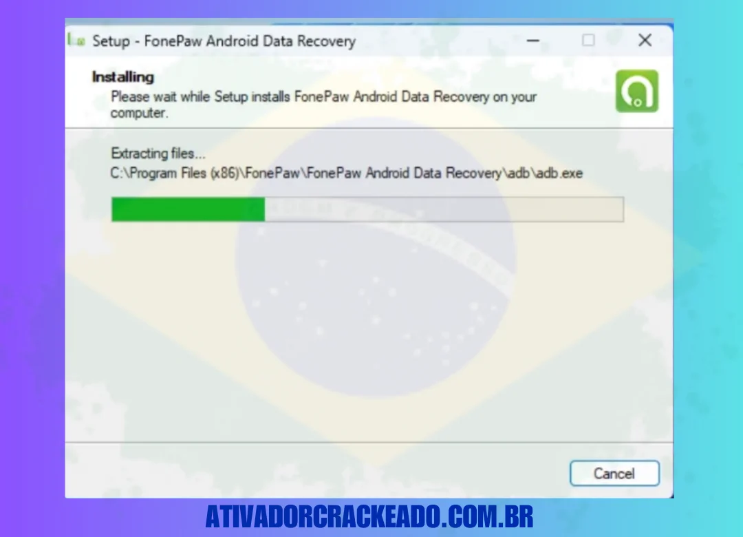 O FonePaw iniciará a instalação.