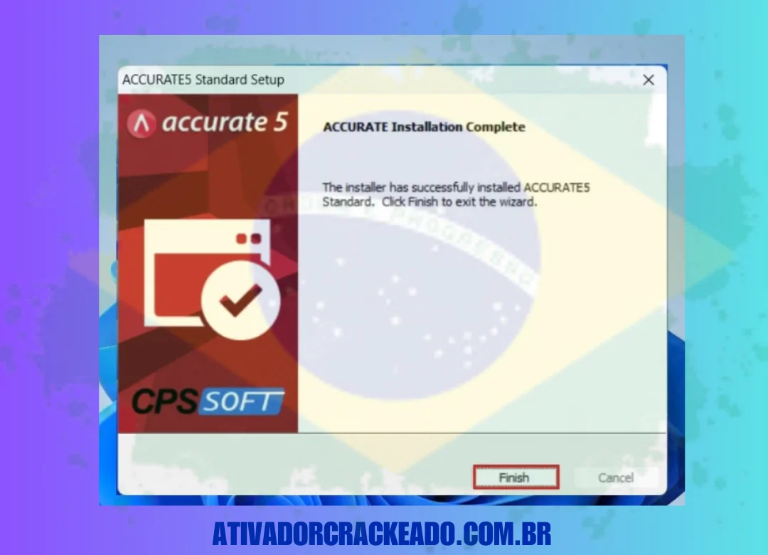 O instalador concluiu com sucesso a instalação do programa.