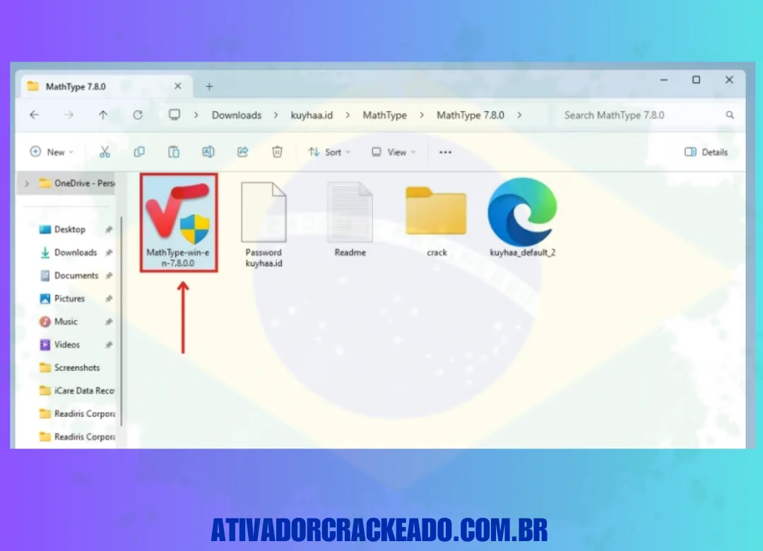 Primeiro, desligue o Windows Defender e extraia o arquivo baixado usando o WinRAR. Depois disso, execute a configuração do MathType.