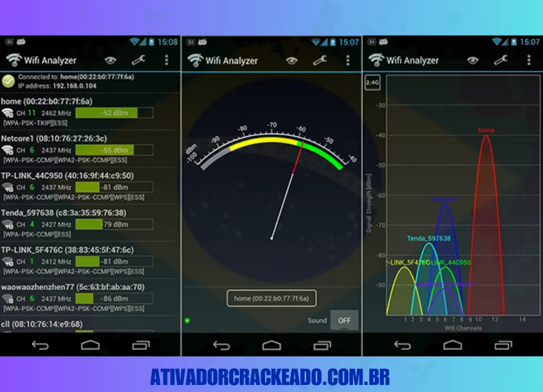 Principais recursos do WiFi Analyzer Pro Crackeado