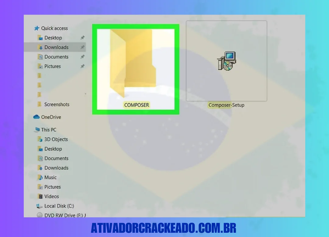 Quando solicitado a selecionar o PHP de linha de comando que você quer usar, selecione um executável PHP. Todo executável terá um .exe no final.