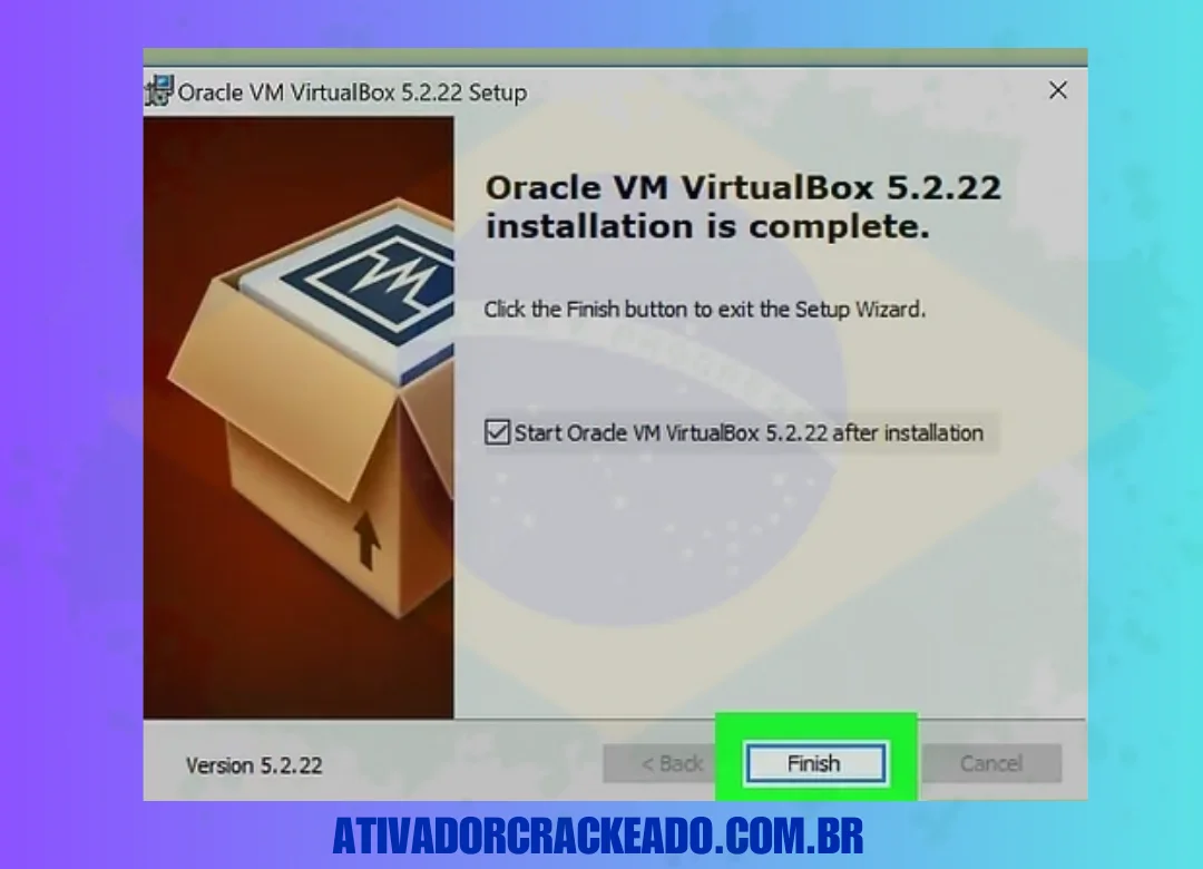 Quando solicitado, selecione Instalar. O VirtualBox poderá iniciar