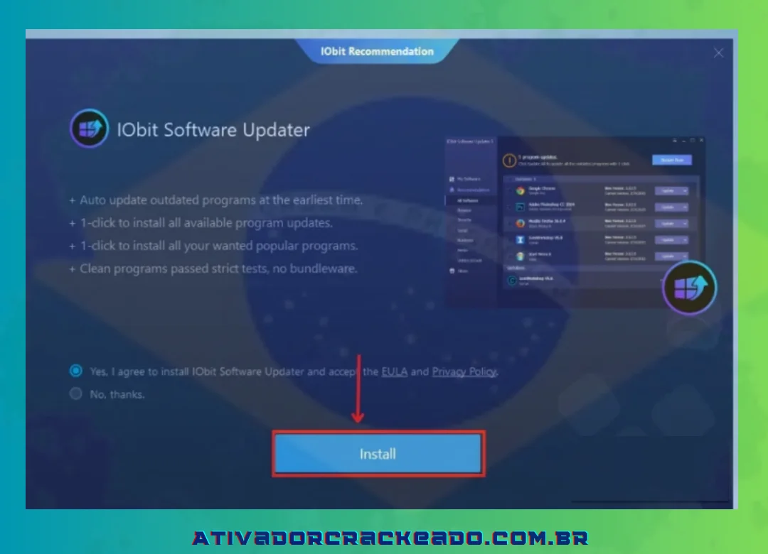 Se você tiver escolhido instalar programas IObit adicionais, o sistema solicitará que você os instale.