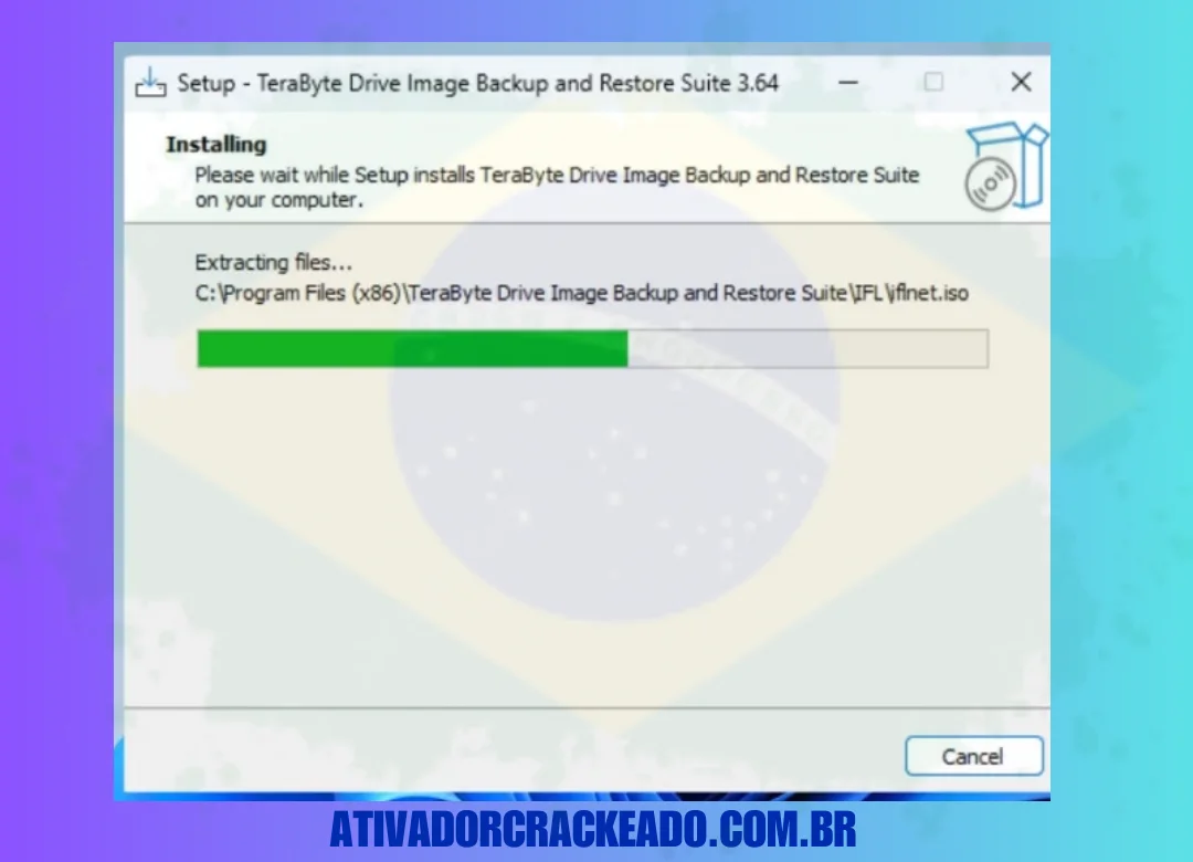 Depois disso, você pode ver o processo de instalação.