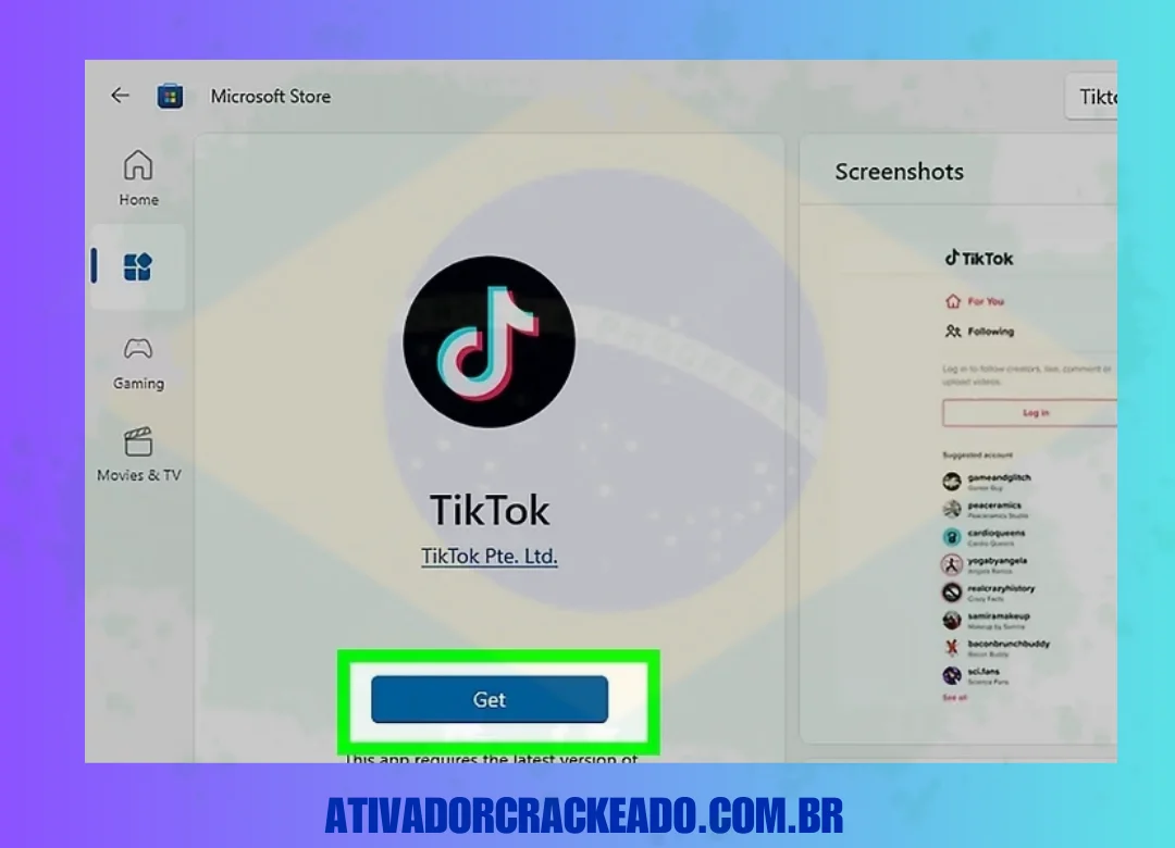 nota com fundo preto. Certifique-se de que é o aplicativo da TikTok Pte. Ltd.