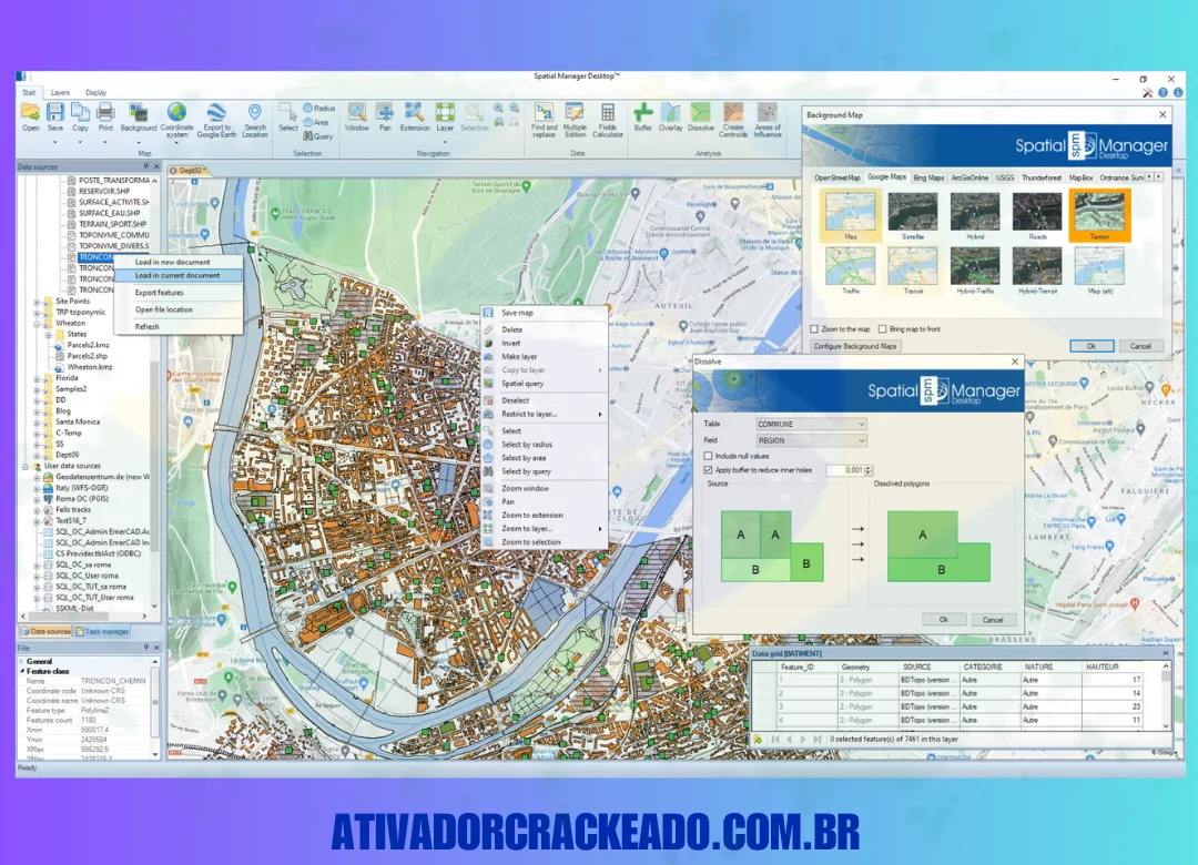 você pode lidar com várias informações de uma vez com o Spatial Manager Desktop