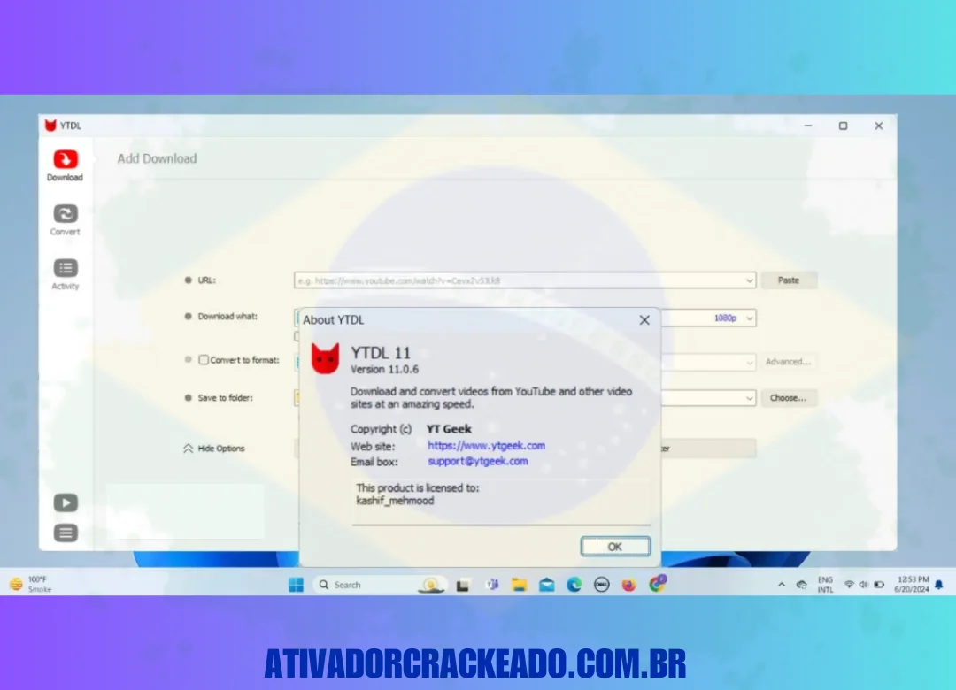 Agora, execute o YT Greek YTDL Pro e você poderá usar a versão completa gratuitamente.