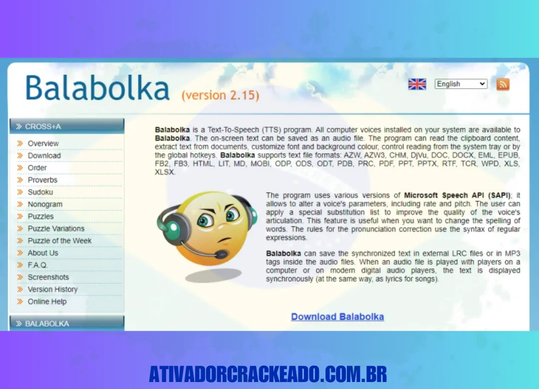 Características do Balabolka Crackeado