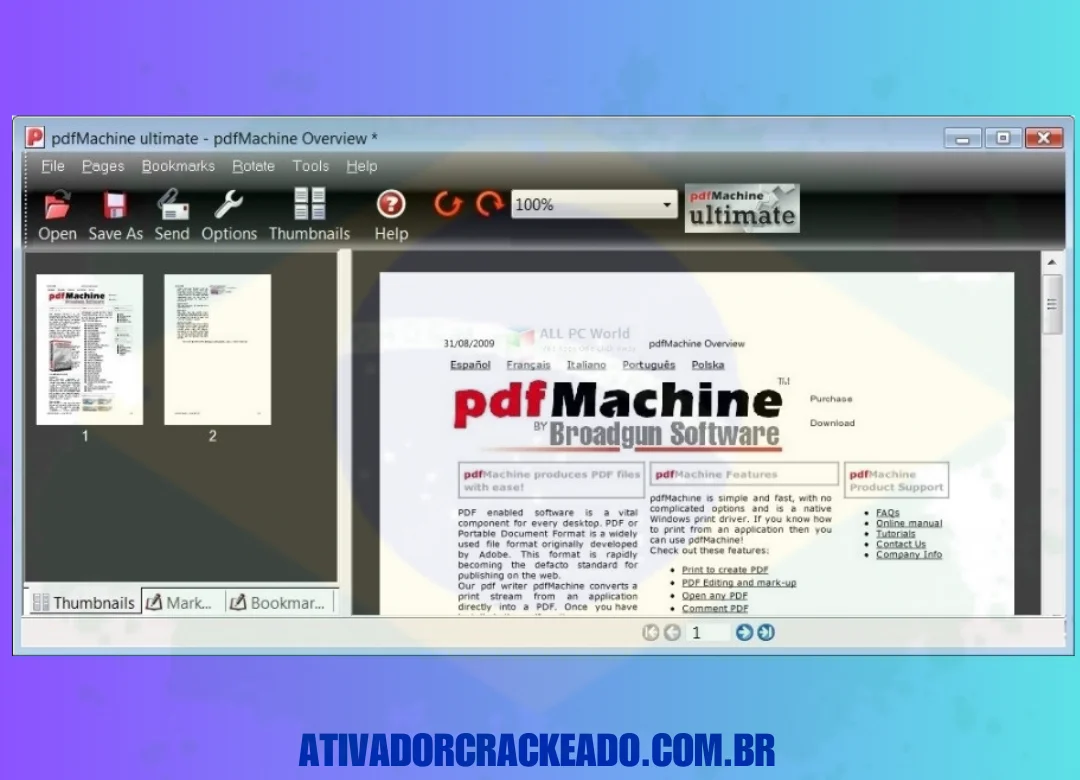 Características do Broadgun pdfMachine Crackeado