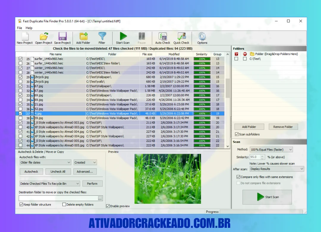 Características do Fast Duplicate File Finder Pro Crackeado