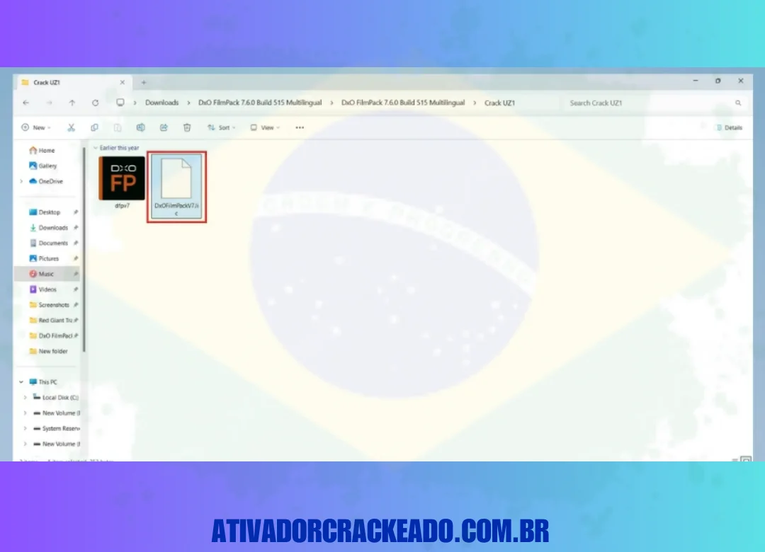 Copie o arquivo de licença do dxo filmpack e depois lhe mostrarei algumas coisas.