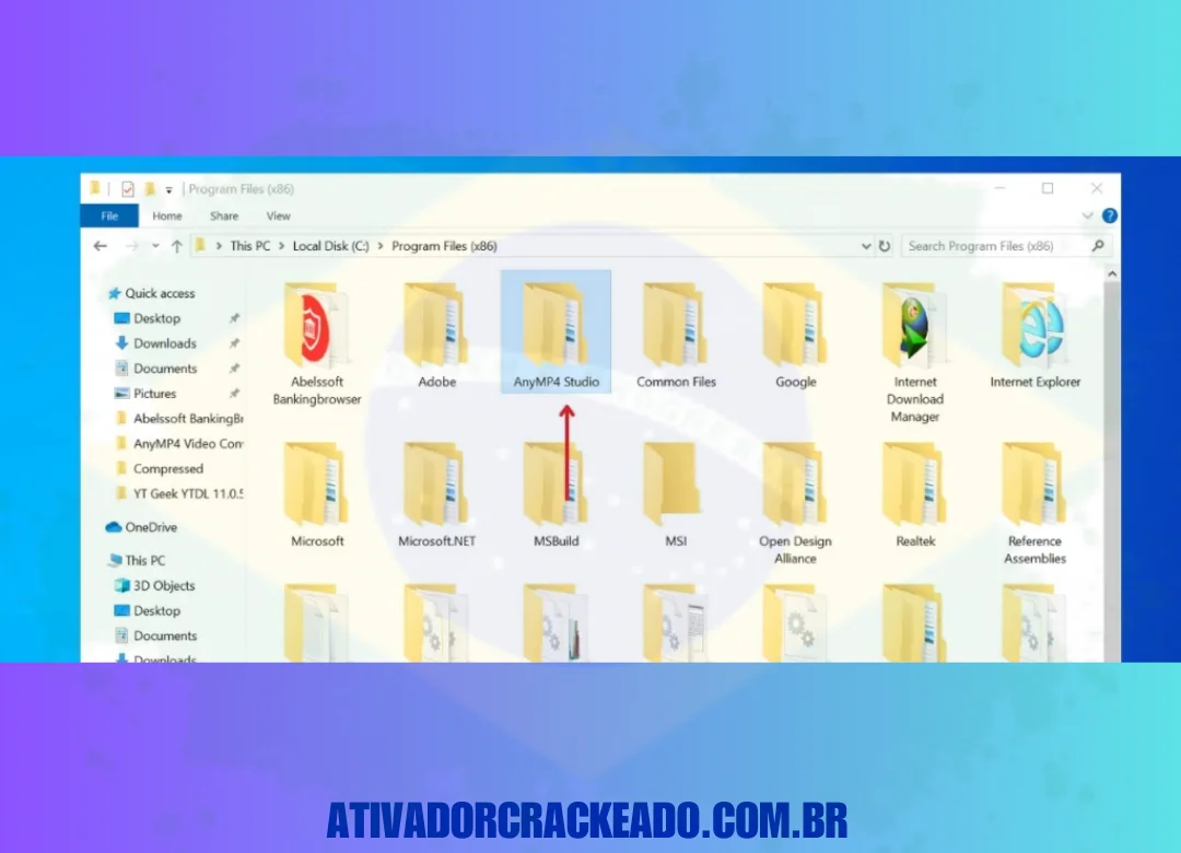 Depois disso, abra a pasta AnyMP4 Studio em arquivos de programas.