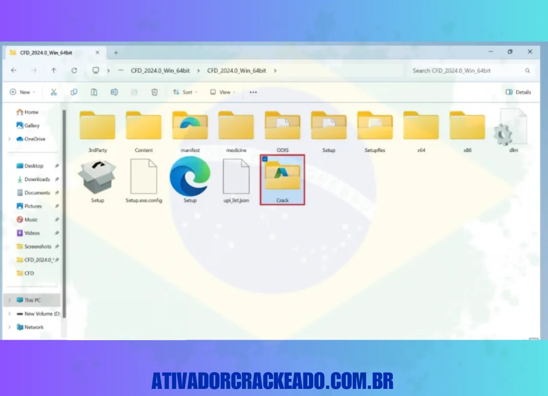 Depois disso, abra a pasta crackeada que está disponível para você na pasta de configurações do programa.