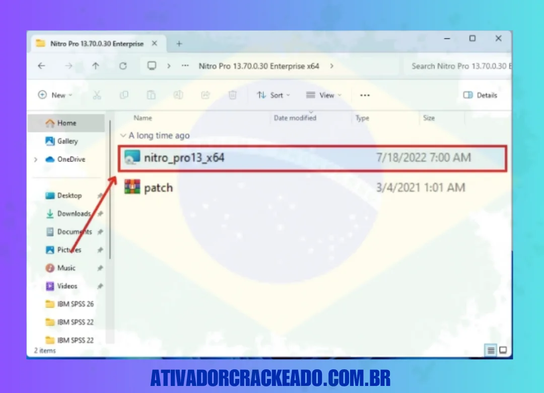 Em seguida, abra a pasta Nitro Pro no seu sistema e abra o arquivo mencionado na captura de tela.