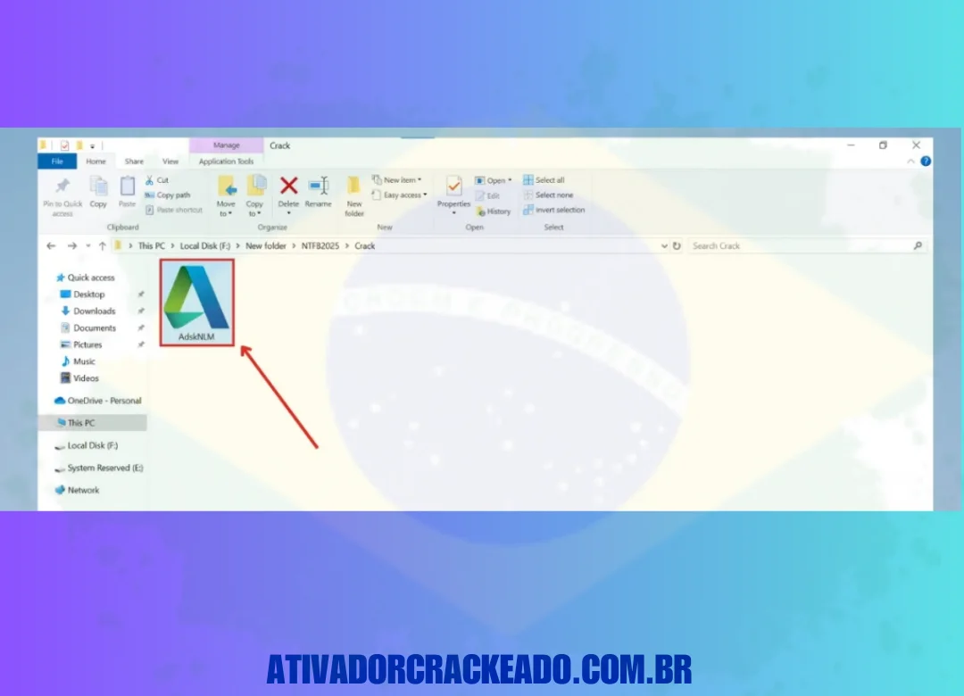 Em seguida, execute o AdskNLM, que é um ativador para programas AutoDesk. (1)