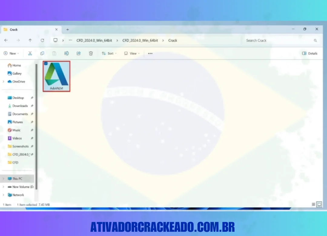 Em seguida, execute o AdskNLM, que é um ativador para programas AutoDesk.