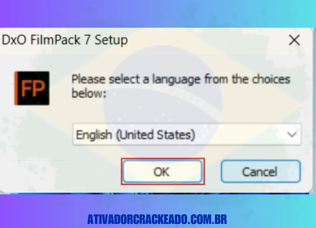 Em seguida, selecione a linguagem de programação e clique em 'OK'.