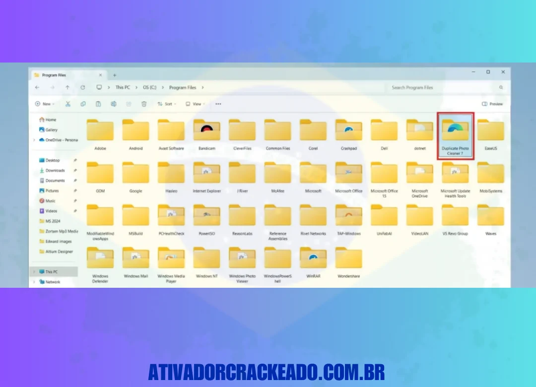 Em seguida, vá para o disco local C e abra a pasta Duplicate Photo Cleaner 7.