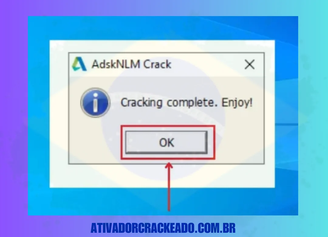 Espere um pouco e ele mostrará que o cracking está completo. Então, clique em OK.