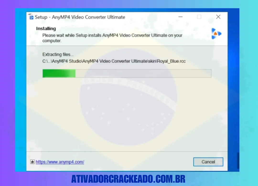 Instalando Any MP4 Video Converter Ultimate, aguarde um momento.