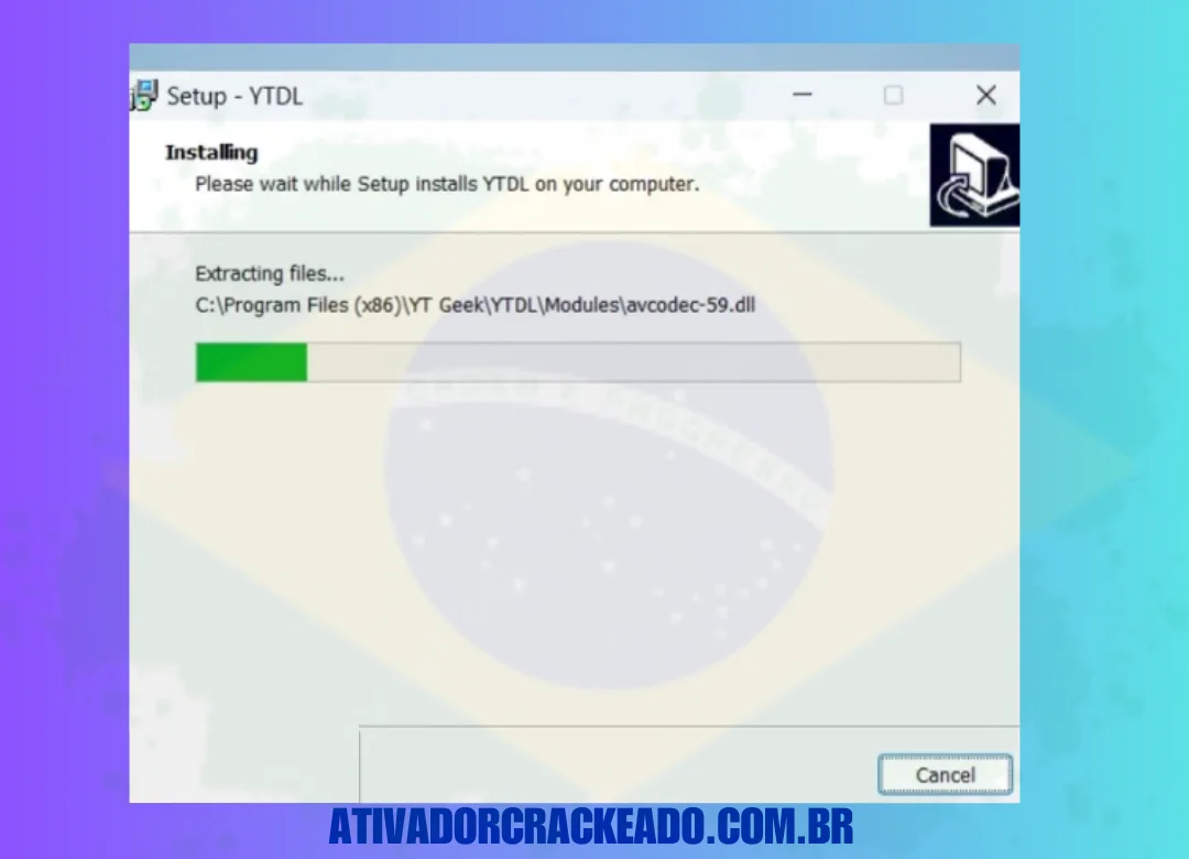 Instalando o YT Greek YTDL Pro, então aguarde um momento.