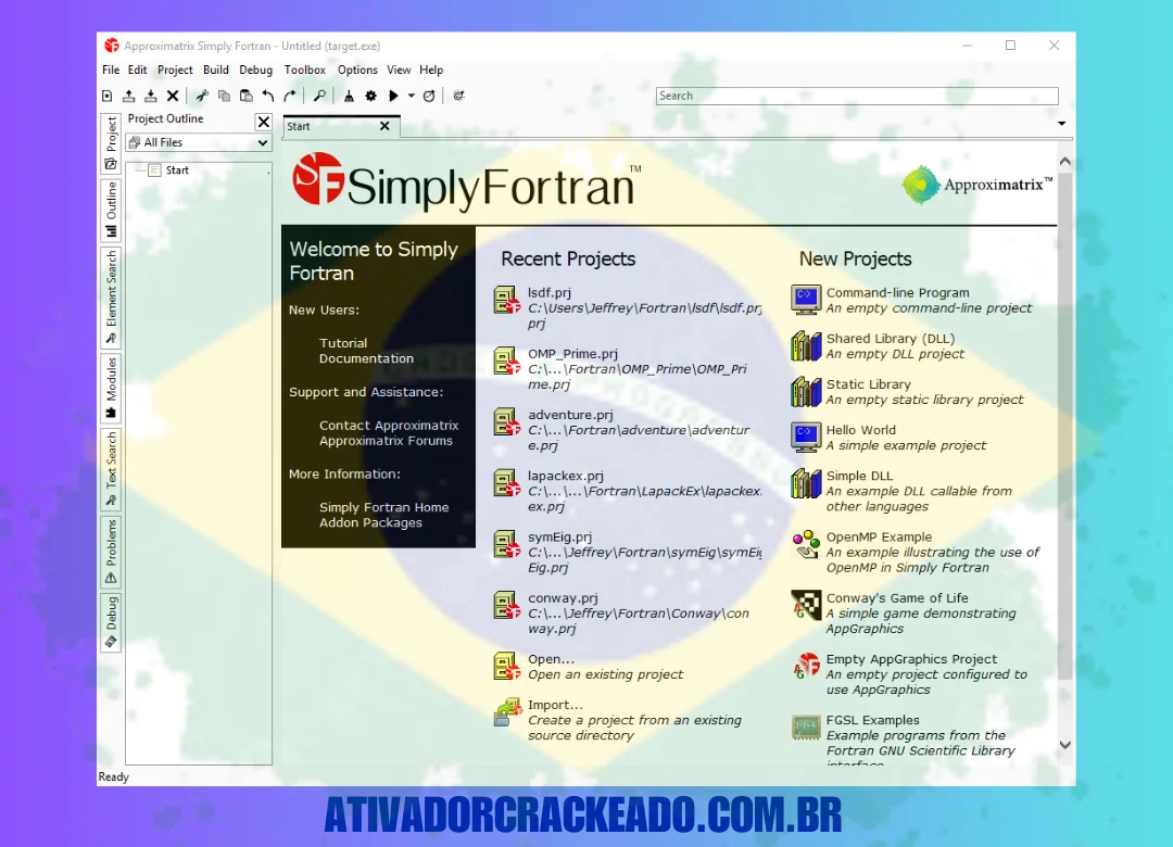 Matriz de estimativa Um ambiente de desenvolvimento Fortran intuitivo e rico em recursos