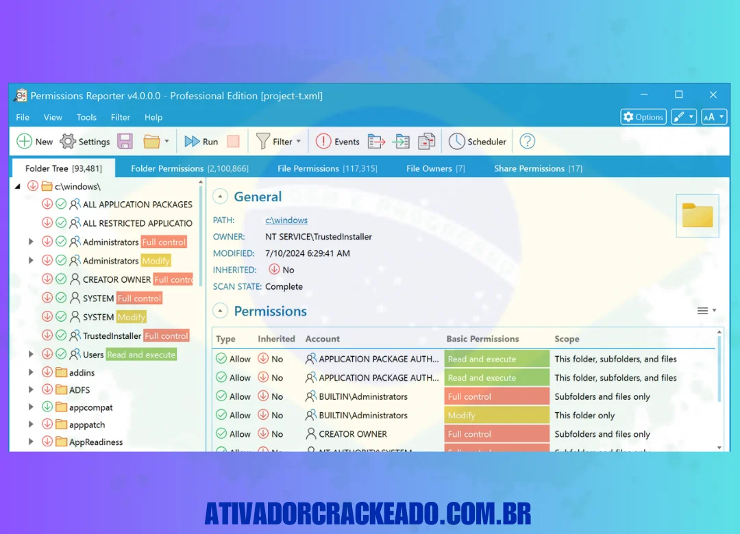 NTFS Permissions Reporter Crackeado é um programa